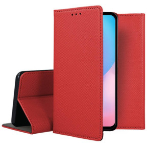 Кожен калъф тефтер и стойка Magnetic FLEXI Book Style за Huawei Nova 5T YAL-L21 червен 
